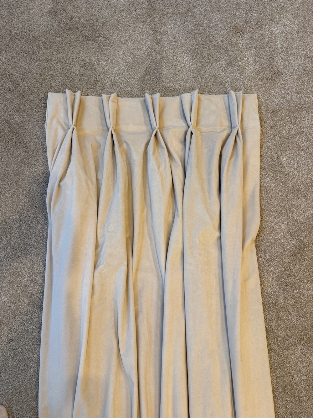 Beige Pleated Curtains